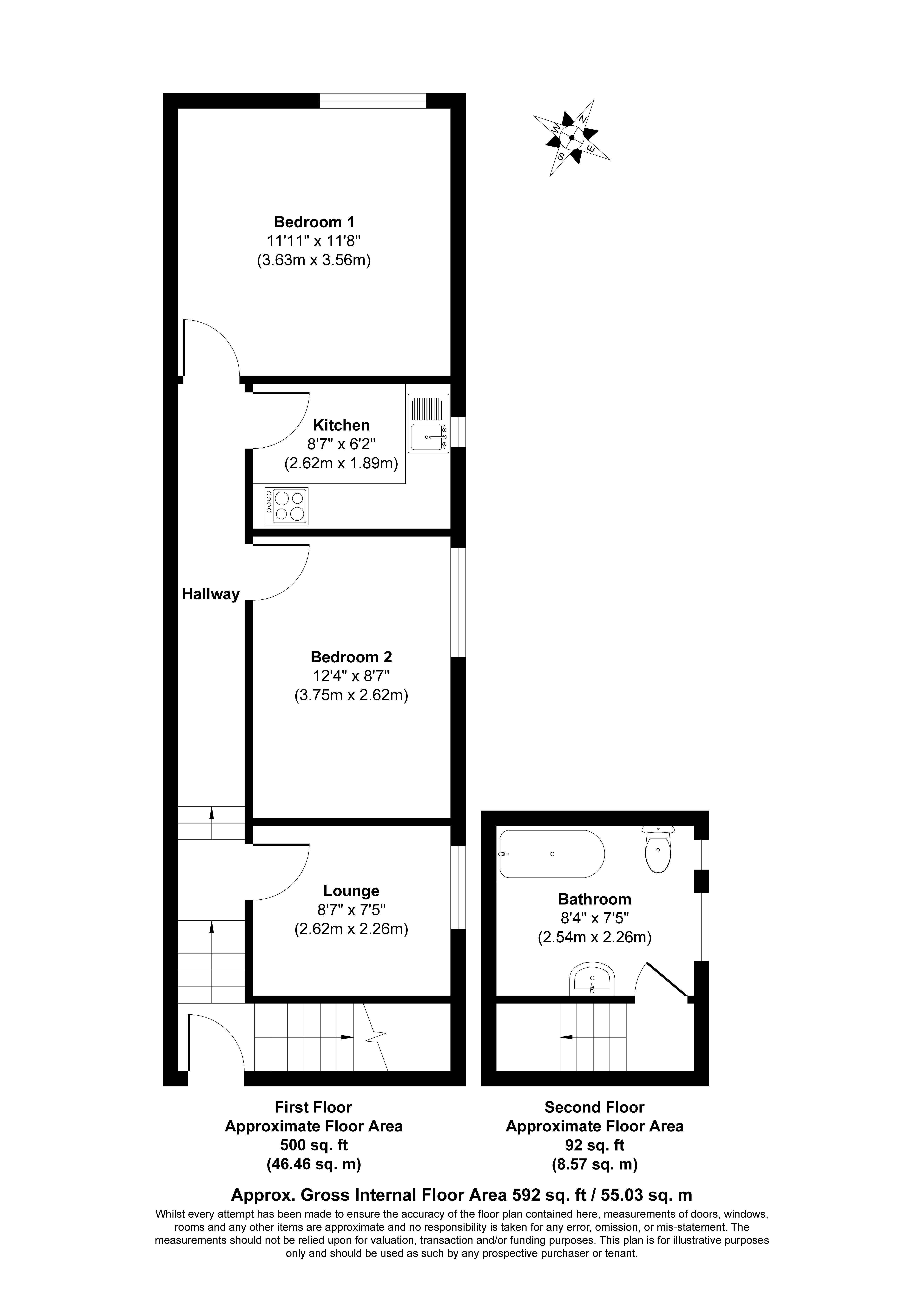 Flat 3, 49 Elm Grove, Southsea, Hampshire, PO5 1JF