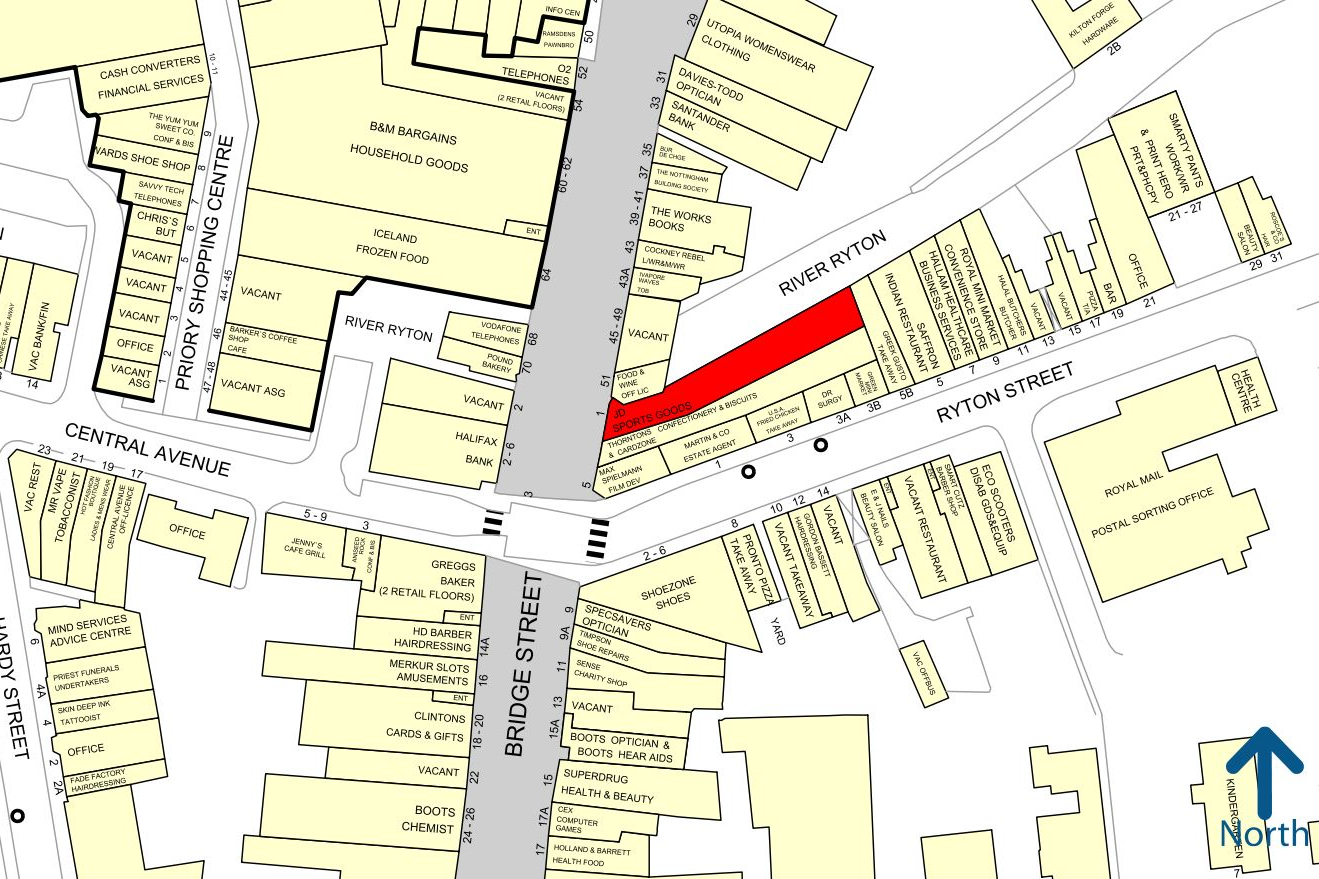 Postcode For Worksop 1 Bridge Street, Worksop, Nottinghamshire S80 1DS
