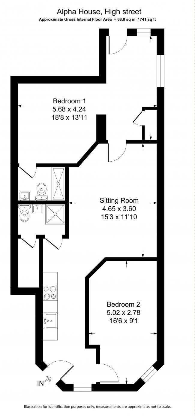 Alpha House Flat 6, 190 High Street, Egham, TW20 9ED 8