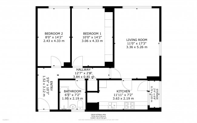 Flat 33, Falcon House, Gurnell Grove, Ealing, London, W13 0AE 3