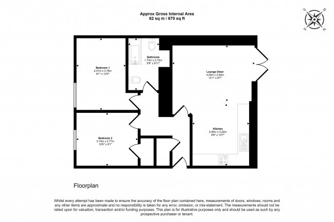 Apartment 4, 45 West Sunniside, Sunderland, SR1 1BA 4