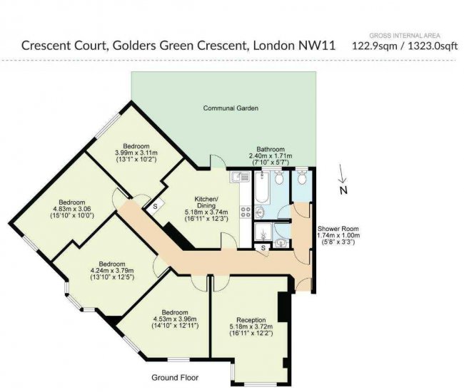 Flat 2, Crescent Court, Golders Green Crescent, Golders Green, NW11 8JP 2