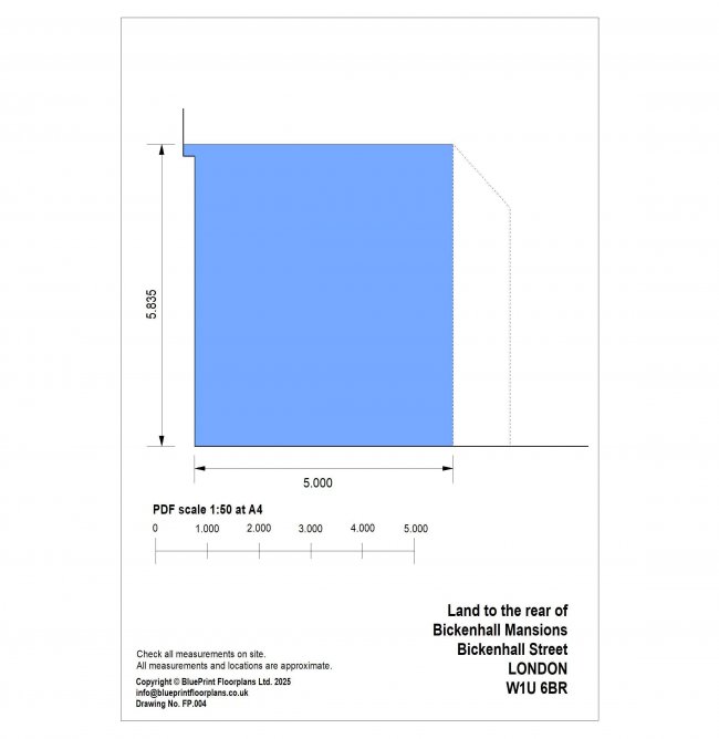 Land used for parking to the rear of Bickenhall Mansions, Bickenhall Street, Marylebone, W1U 6BR 1