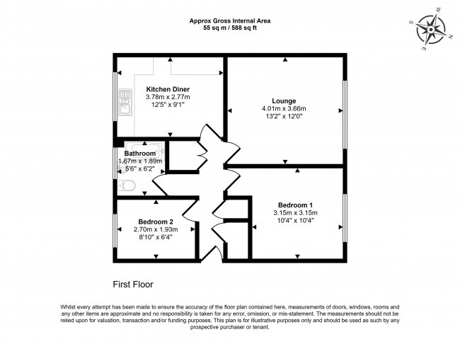 Flat 40 Faynes Court, Sunderland Road, Sandy, SG19 1JZ 1