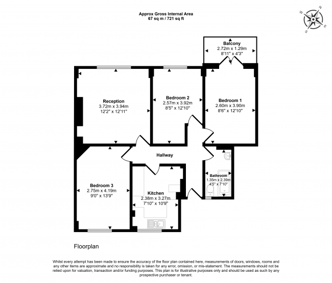 Flat 3 Miller House, Forster Road, London, SW2 4UY 3