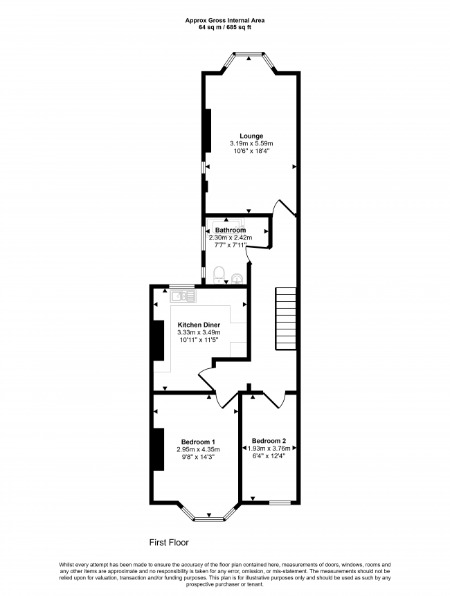 First Floor Flat, 44 Leybourne Road, Leytonstone, London, E11 3BT 7
