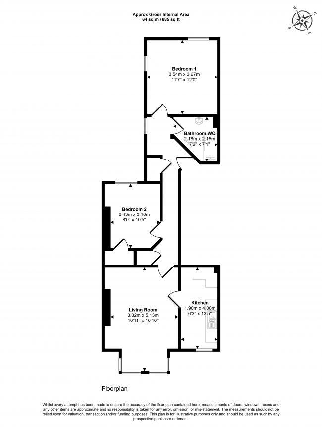 Flat 2, 13 Flamborough Road, Bridlington, East Yorkshire, YO15 2HU 10
