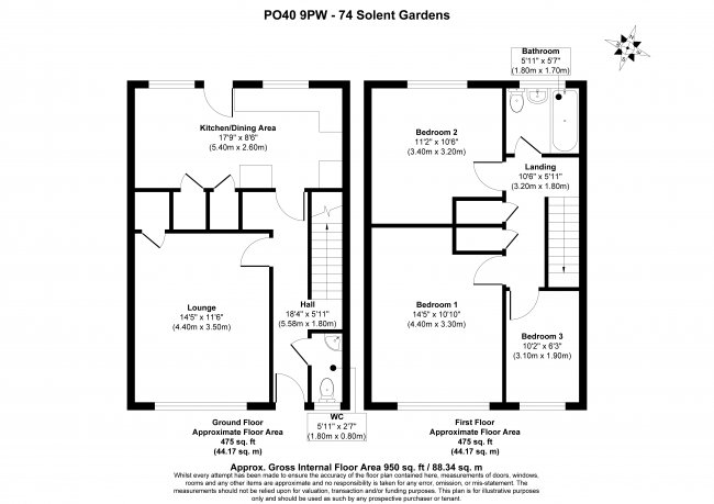 74 Solent Gardens, Freshwater, Isle of Wight, PO40 9PW 1