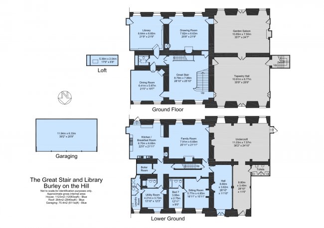 The Great Stair & Library, Burley on the Hill, Oakham, LE15 7FH 1