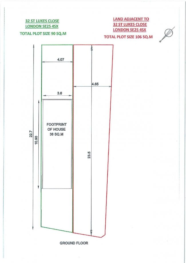 Land adjacent to 32 St Lukes Close, London SE25 4SX
 1