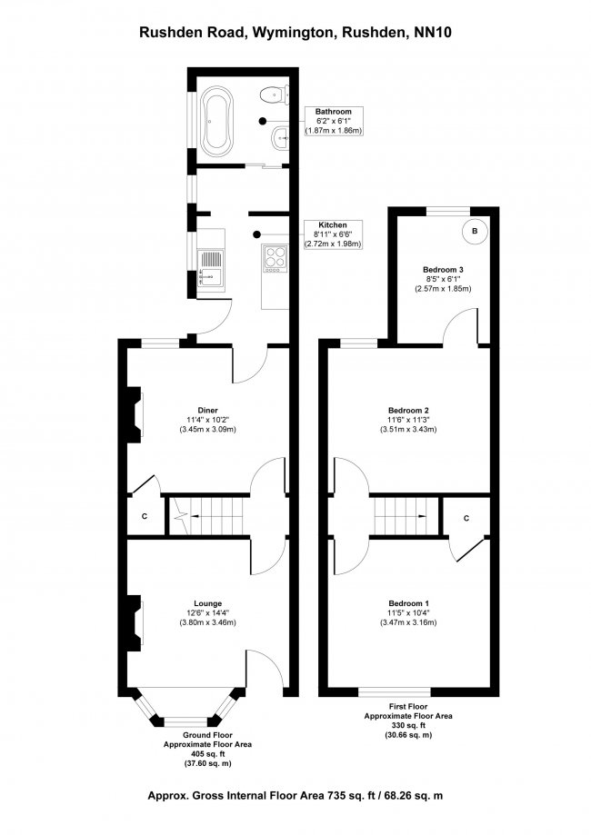 115 Rushden Road, Wymington, Rushden, Northamptonshire, NN10 9LQ 1