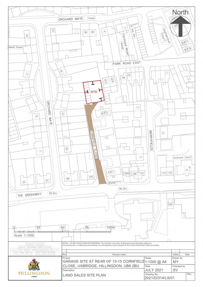 Garages rear of 13-15 Cornfield Close, Uxbridge Middlesex UB8 2BU 4